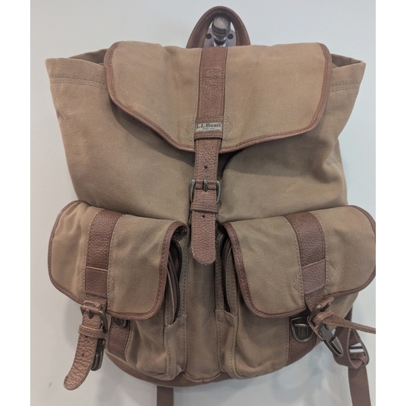 Vintage LL Bean Maine Leather And Cotton Canvas Rucksack main image 5